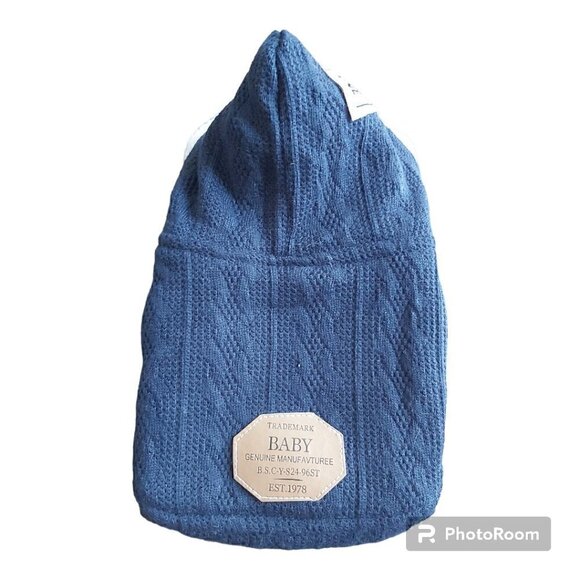 TRADEMARK Baby Dark Blue Cable Knit Fleece Lined Winter Dog Sweater Vest-Size XS - Picture 2 of 7